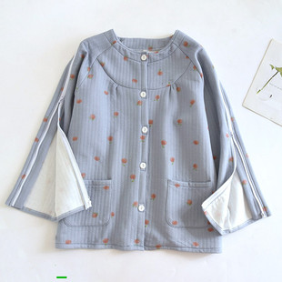 化疗上衣女三层夹棉透析专用衣服纯棉秋冬季伤员服胳膊开口输液服