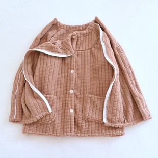 透析患者衣服女冬季病号服衣袖有拉链保暖衣picc置管专用病人睡衣