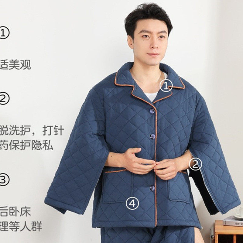 腋下术后棉袄男加厚石膏上衣