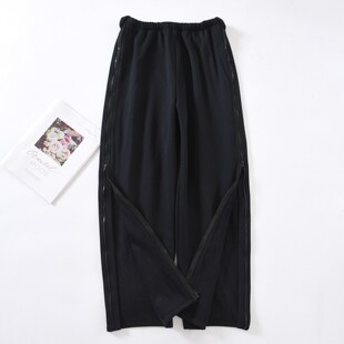 两侧拉链护理裤男士小腿开刀康复裤薄绒膝关节保暖裤脚摔伤病人裤