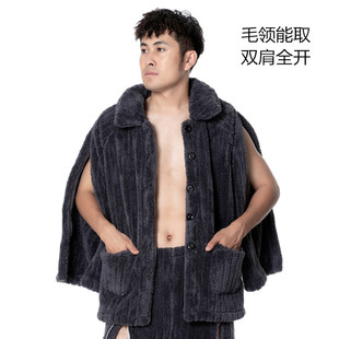 手臂受伤专用衣服外穿男透析棉衣袖子有拉链上衣肩膀骨折术后保暖