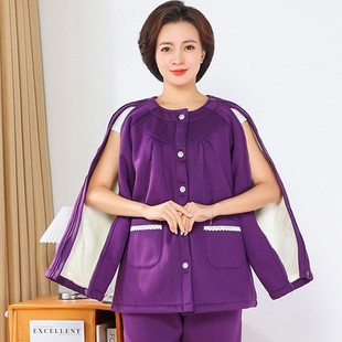衣袖拉链棉衣女厚款冬季病员服手臂骨折专用衣服透析外套肩膀开口