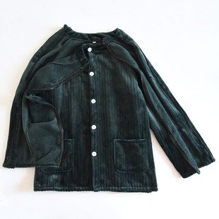 术后专用睡衣法兰绒病号服手臂带拉链输液上衣厚款picc埋管护理服