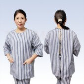 反穿病号服上衣女短袖 开背护理服男倒穿衣 伤员服住院病人睡衣夏季