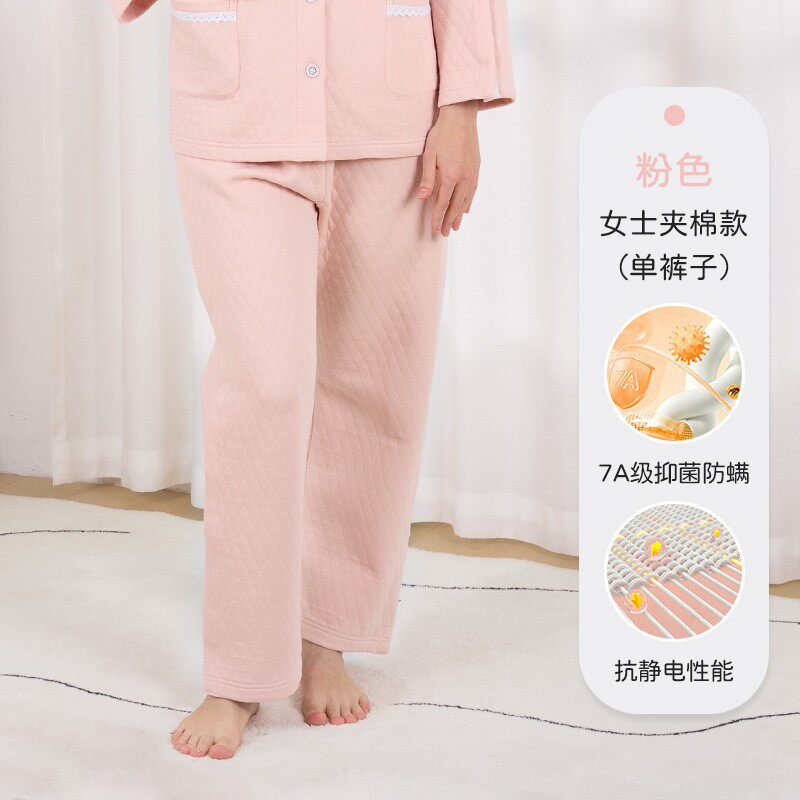 保暖裤女纯棉夹棉脚卧床护理裤