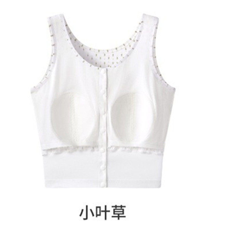 妈妈奶奶带胸垫纯棉打底背心