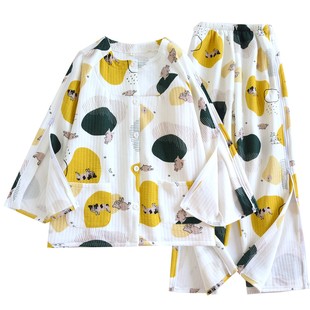 卡通病号服套装女冬肩膀术后衣服手臂带拉链透析专用保暖衣开边裤