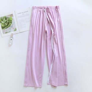 髋关节置换术后裤子女两侧拉链病人裤纯棉易穿脱小腿开刀康复睡裤