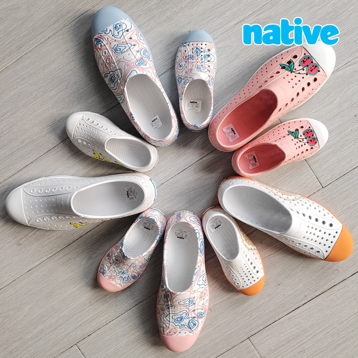 Native 新款Jefferson水果系列 亲子洞洞鞋凉鞋沙滩鞋情侣鞋
