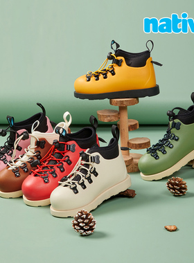 native秋冬新款Fitzsimmons3.0经典纯色欧包靴儿童马丁靴童鞋