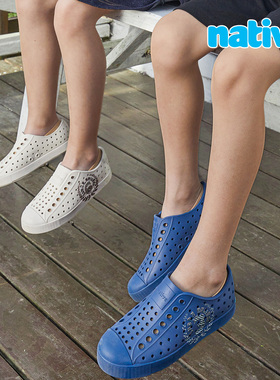 native春夏新款Jefferson幸运数字男女同款洞洞鞋儿童亲子沙滩鞋