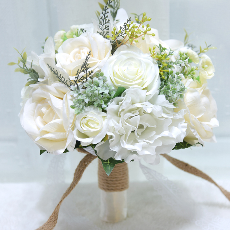 欧式复古新郎新娘领证婚礼小手捧花结婚仿真花束婚纱外景拍照道具