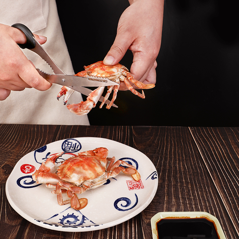 日本ECHO螃蟹专用剪刀厨房海鲜多功能不锈钢剪子拆帝王蟹腿工具剪