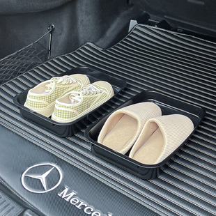 日本进口SANADA女士车载专用鞋 子收纳整理盒塑料 盒汽车后备箱放鞋