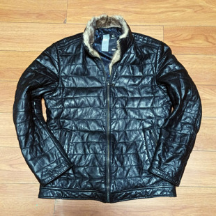 真皮真毛领老客福利专卖店帅气修身 皮衣皮棉衣外套皮夹克2 男士