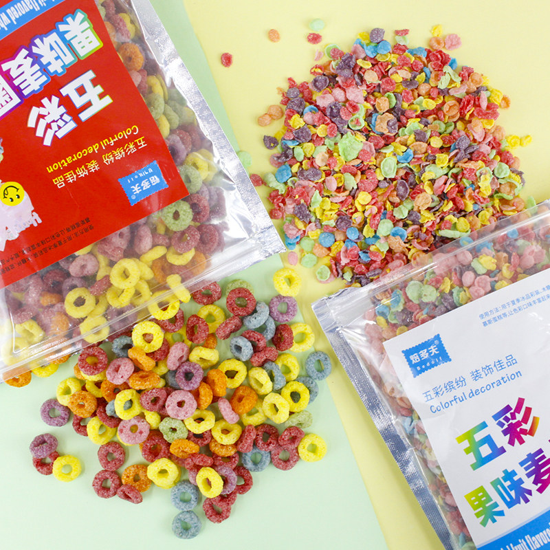 韩式五彩水果麦片蛋糕装饰