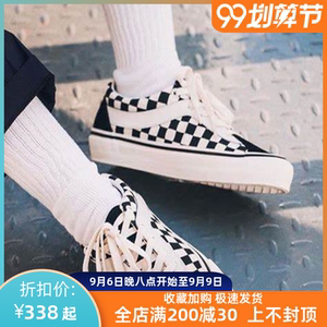 VANS范斯 Bold Ni 黑白经典低帮棋盘格男女休闲滑板鞋VN0A3WLPR6R