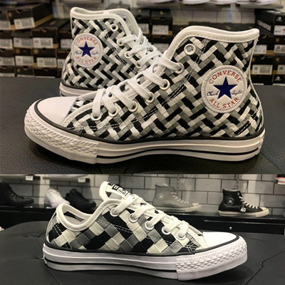 Converse, конверсы, низкие плетеные двухцветные тканевые эспадрильи для отдыха