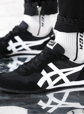 Onitsuka Tiger 鬼塚虎 SERRANO 黑白透气运动休闲鞋1183B400-001
