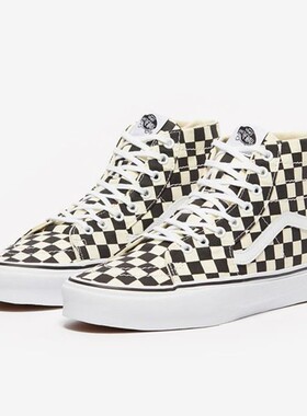 VANS 范斯 SK8-HI 黑白棋盘格帆布高帮男女休闲板鞋 VN0A4U165GU