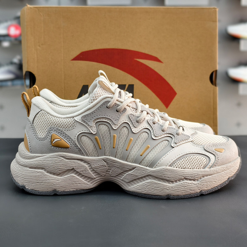 安踏正品男鞋2025秋新款陨石厚底增高复古老爹鞋休闲鞋112538851