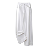 弹力显瘦阔腿牛仔裤 阿月大码 新款 女2026春夏装 女200斤加肥 休闲裤