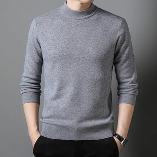 半高领毛衣中青年闲套头打底衫 II袖 毛线衣 男织士长9933 毛针羊衫