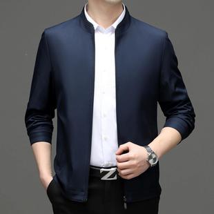 PP爸爸休闲茄克衫 秋务新款 商夹年克中8218 行政季 抗皱 桑蚕丝男士
