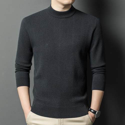 暖季男士24087-YA羊绒衫加厚中年男休装闲圆冬领保毛衣针织羊毛衫