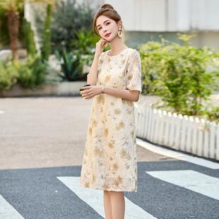 夏季新优中古式国风连衣裙雅长裙LB2811-0复印花时款尚连衣裙
