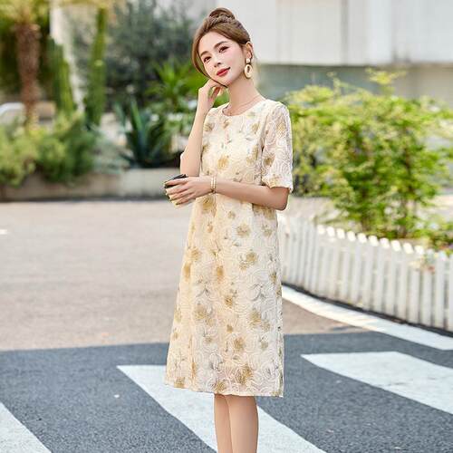 夏季新优中古式国风连衣裙雅长裙LB2811-0复印花时款尚连衣裙