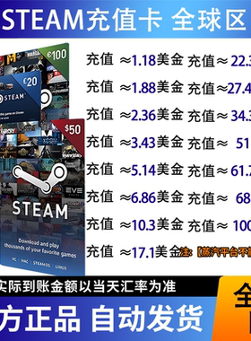 【自动秒发】STEAM美元区充值  阿根廷 土耳其充值卡 美金区余额