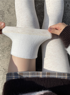 加绒白色过膝袜超长加长防滑长筒袜套女秋冬季加厚保暖护膝大腿袜