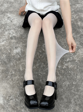 JK白丝纯欲性感超薄防勾丝连裤袜黑丝女薄款光腿神器夏季白色丝袜