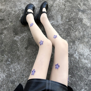 花朵丝袜女夏季超薄款全透明隐形肉色连裤袜子光腿神器ins潮网红
