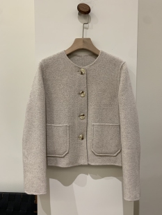 董洁同款颗粒感羊绒羊毛短款简约早春通勤风外套N28特惠价