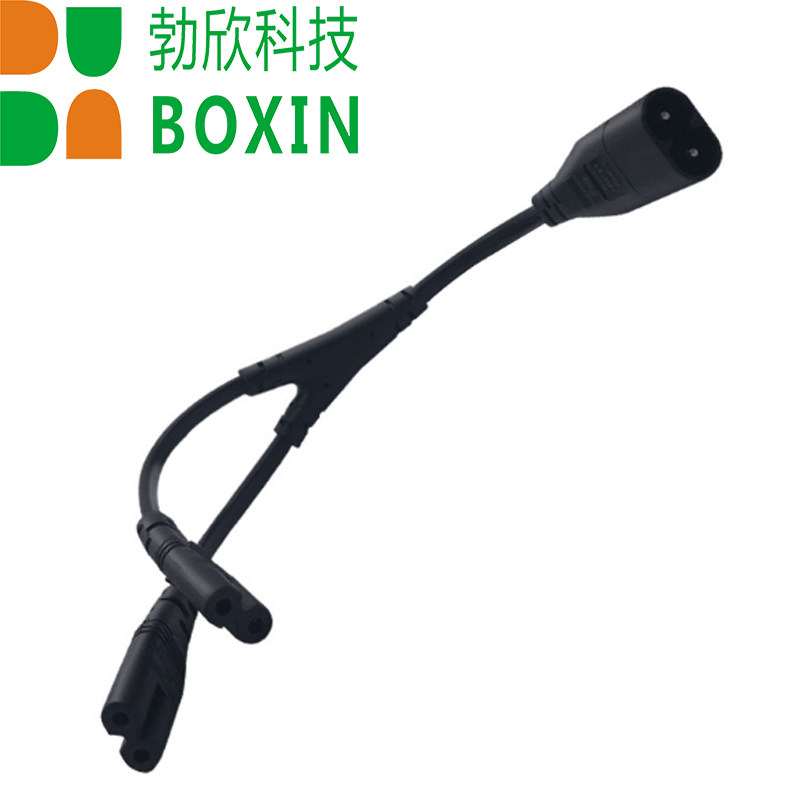 C8-2*C7公母八字电源延长线IEC320-C7 TO C8 加长电源线28CM