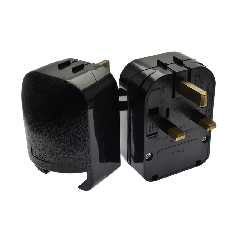 ST-6转换插座插头德式法式 欧式转换英互换插头(带全铜地线)PUS