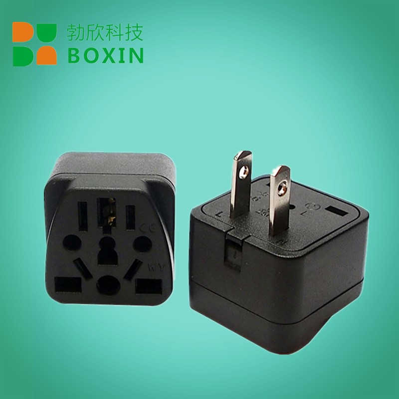 两扁圆脚多功能插头勃欣科技