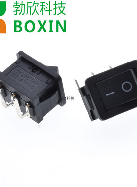 3P 弯脚KCD1-101船型开关三脚两档21X15 电源开关 黑色OI按键开关