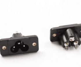 厂家直销AC电源插座梅花插座米老鼠座带耳螺纹NK2-4T4