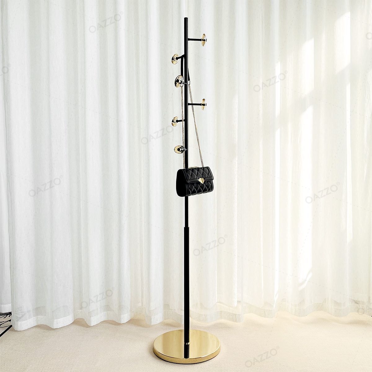 香槟金水晶衣帽架高级材质