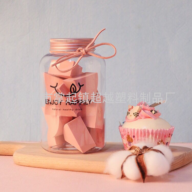 特价海绵化妆彩蛋粉扑塑料瓶