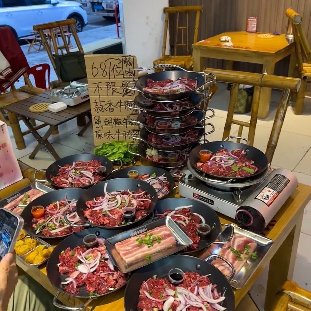 张小匪同款牛肋条锅专用牛排煎锅商用不粘锅平底盘西班牙海鲜饭锅