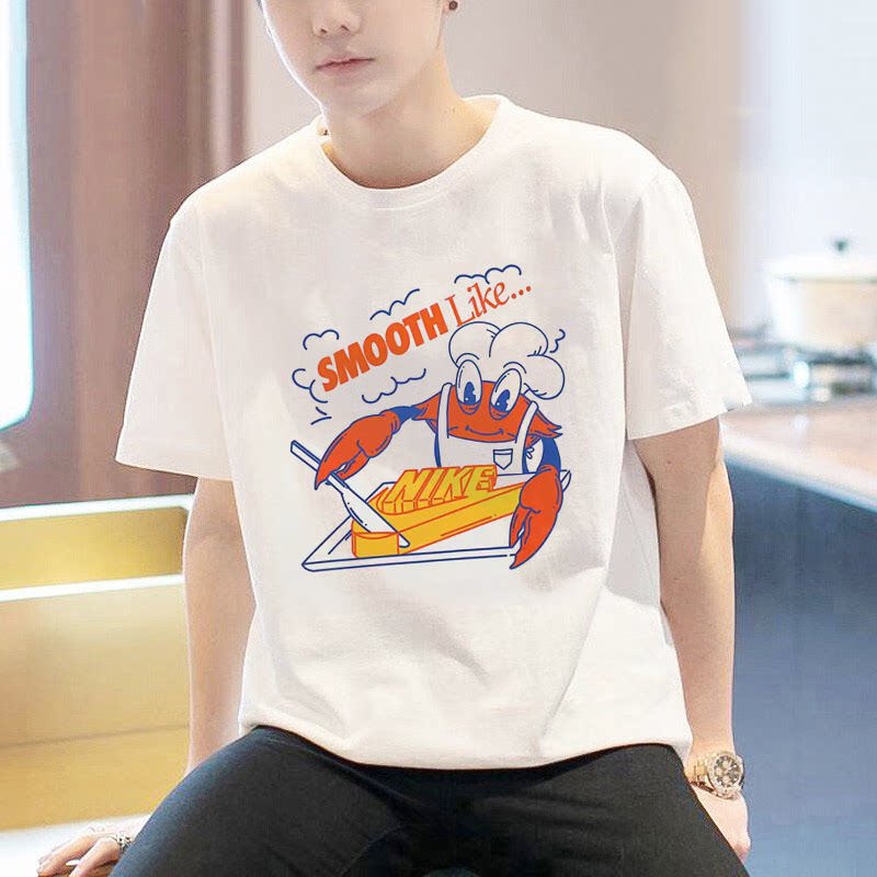 Nike耐克短袖男装夏季纯棉舒适透气印花潮流运动服圆领宽松T恤衫