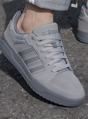 阿迪达斯灰色板鞋男冬季新款麂皮复古休闲鞋ENTRAP美式低帮篮球鞋