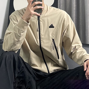 阿迪达斯外套男装春季新款运动服跑步训练服防风立领休闲透气夹克