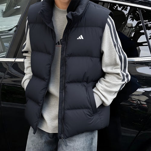 阿迪达斯羽绒马甲男款加厚保暖