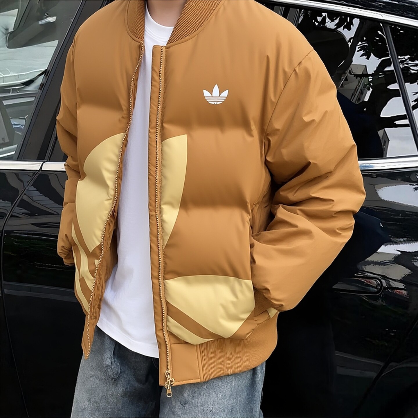 阿迪达斯羽绒服男冬季新款美式复古加厚外套篮球宽松鸭绒棒球服男