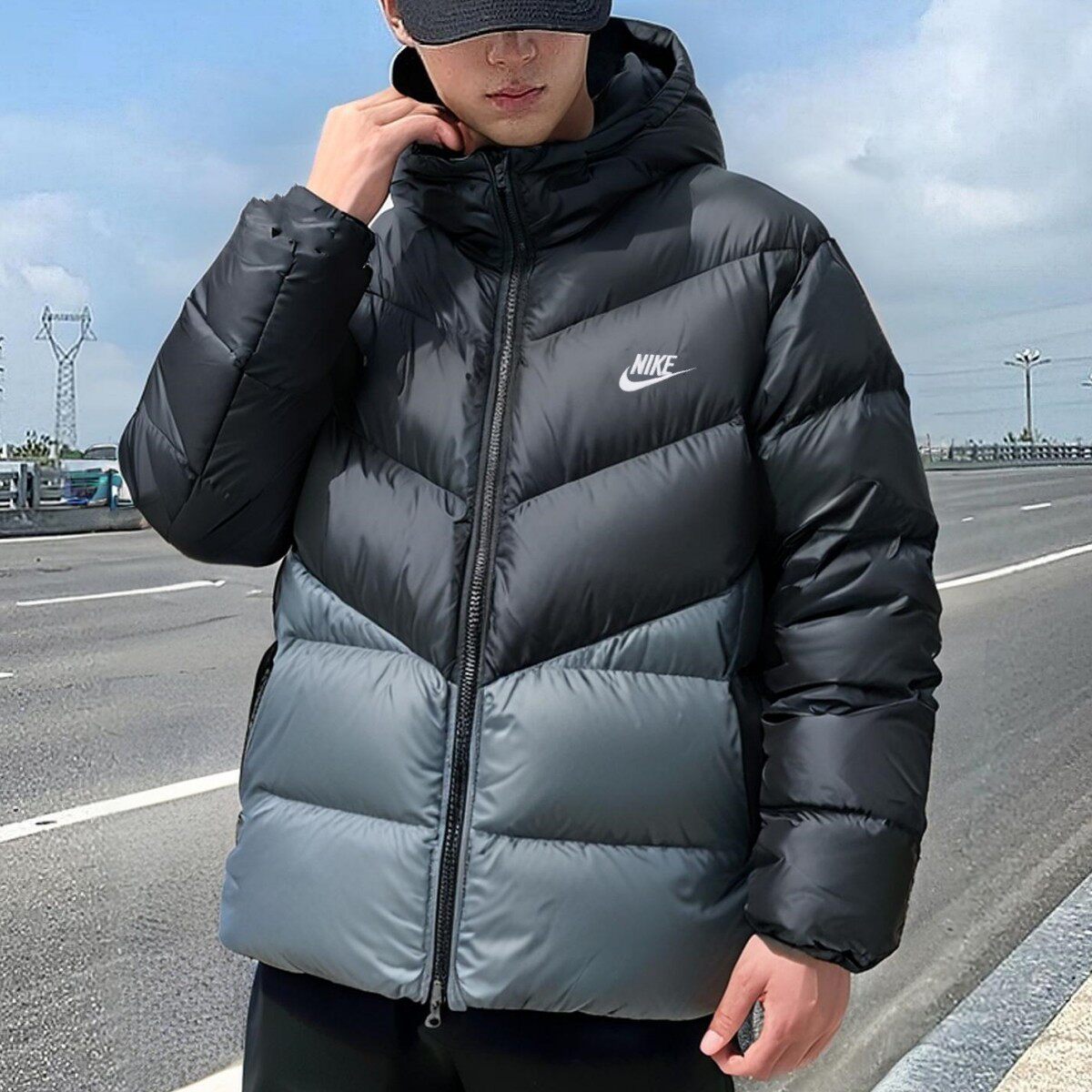 NIKE耐克羽绒服男士风行者冬季新款防泼水外套保暖连帽男轻薄夹克